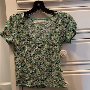 Floral scoop neck tee
